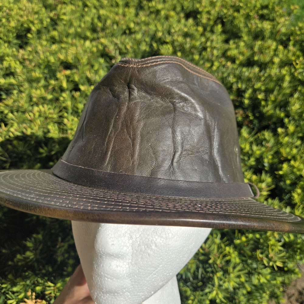 Henschel Brown Leather Western Leather Hat *Size XL*‎